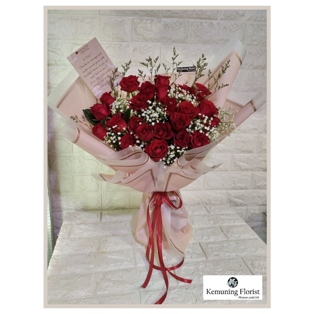 buket bunga mawar/ buket bunga asli/ buket bunga malang/ mawar asli