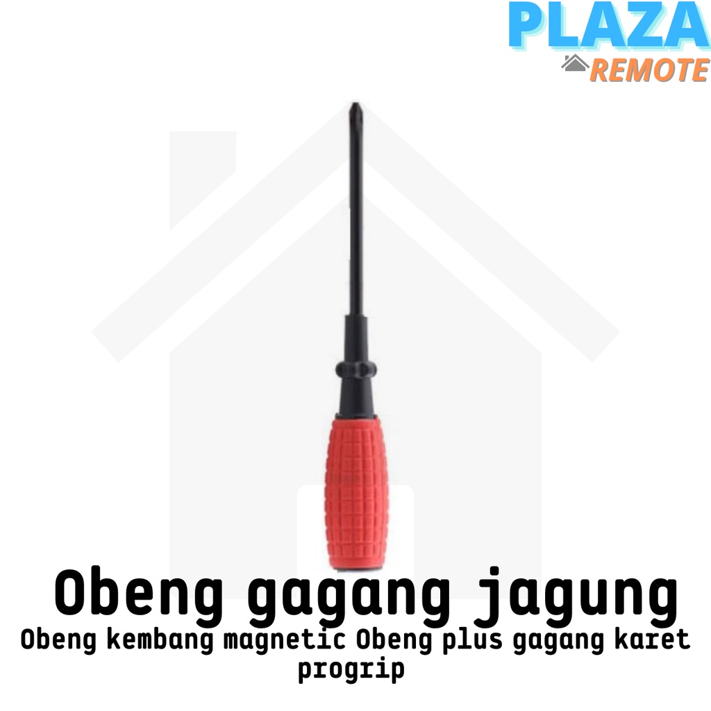 Obeng gagang jagung magnetic gagang karet plus minus 5 inch