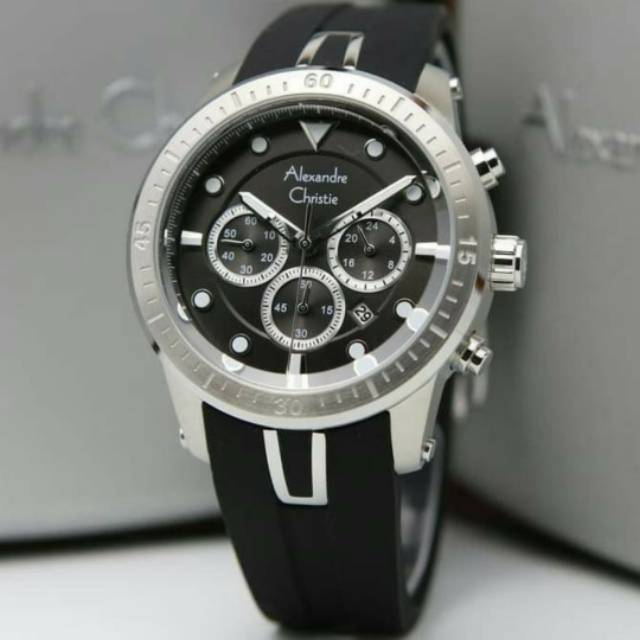 Jam Tangan Alexandre Christie tipe 6533MC Rubber PRIA