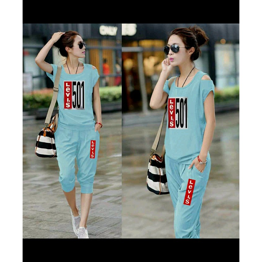 [READY STOK] Setelan Wanita LEVIS 501 Blue Soft - Biru Muda my trend Hijrah Store