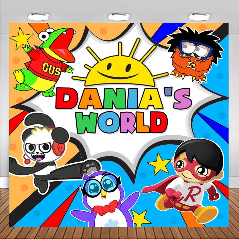 Ryans World Backdrop Flexi Banner Birthday / Hiasan Dinding Ulang Tahun