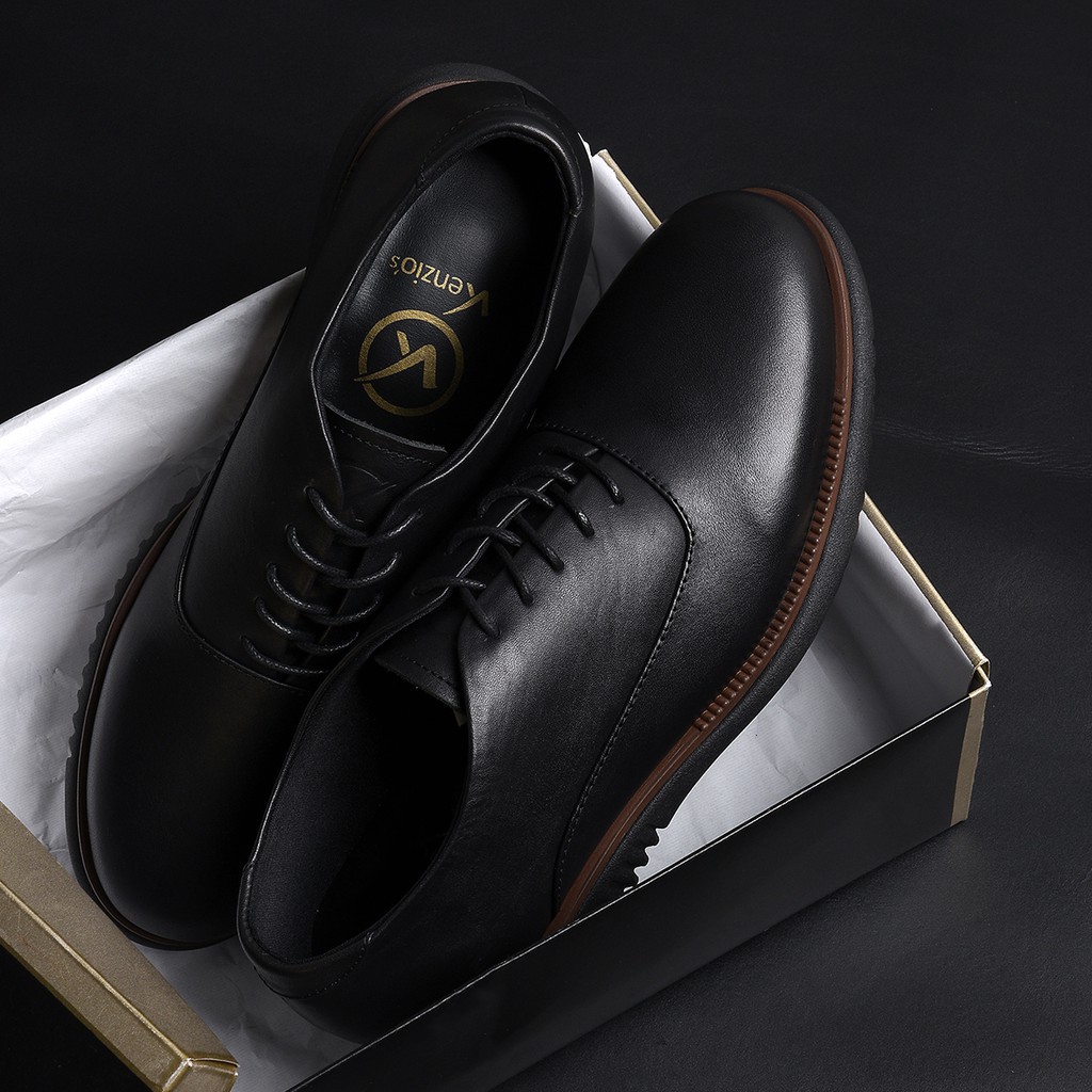 LONDON 2.0 BLACK (KULIT ASLI) |MNM x Kenzio| Sepatu Pantofel Pria Oxford Formal ORIGINAL