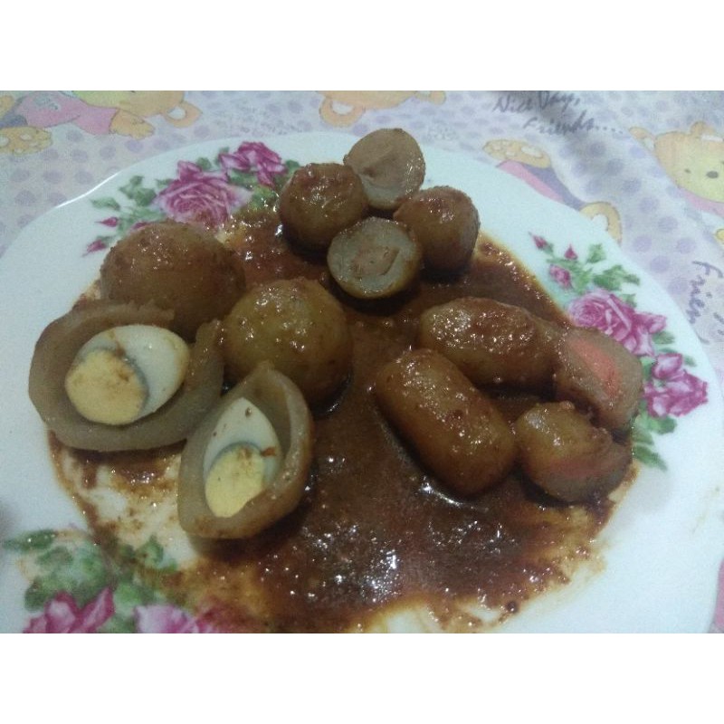 

cilok munel isi sosis isi 15pc bumbu kacang manis
