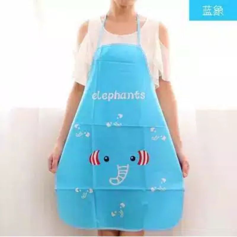 Celemek Dapur / Apron Masak Anti Air Motif Karakter Kartun Lucu Waterproof