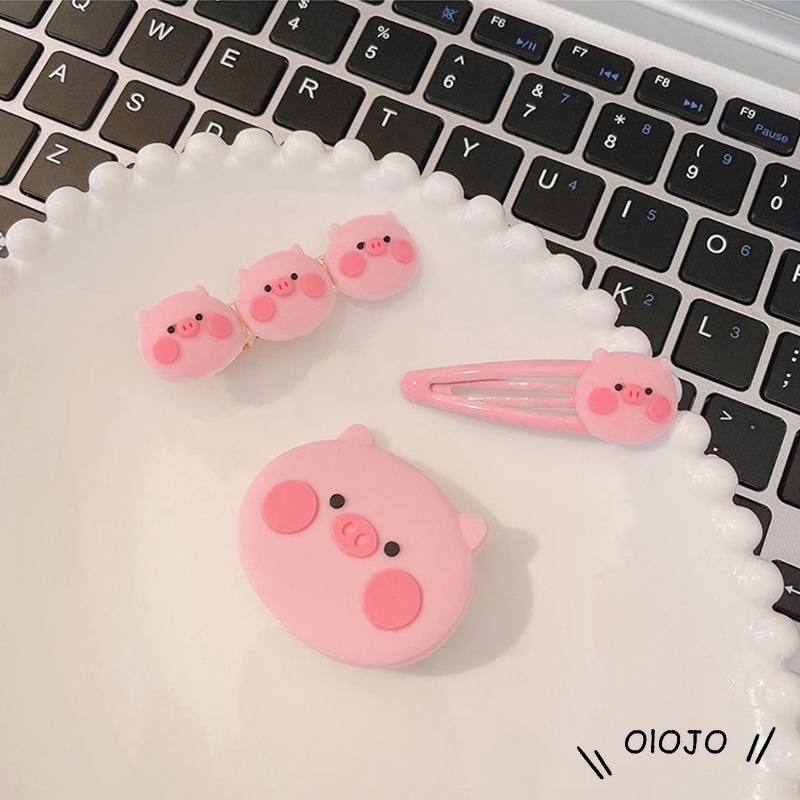 【COD】Cute Pink Piggy Hairpin Poni Rusak Rambut Aksesoris Rambut Gadis Bulang Hadiah