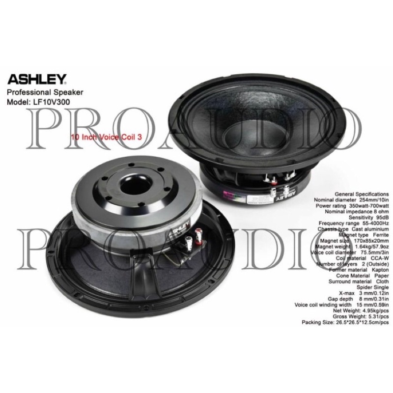komponen speaker ashley 10 inch LF10V300 / lf10v300 LF 10 V 300 LF10 V300 Original