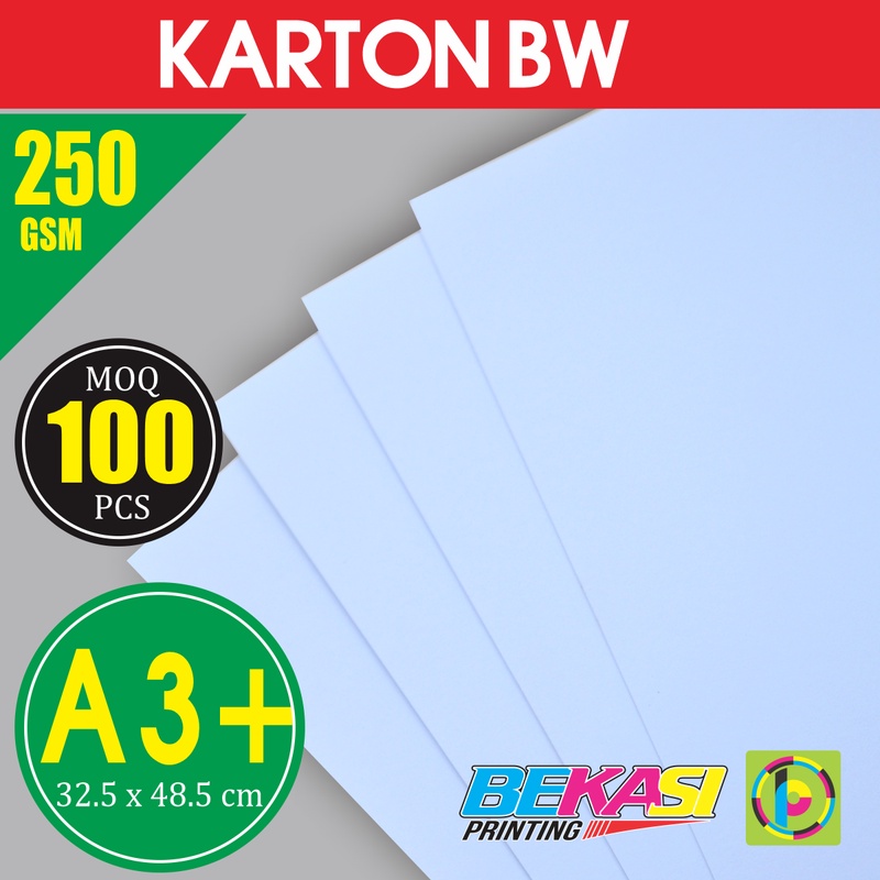 

Kertas Karton Blouse White BW 250 GSM Ukuran A3+ 32.5x48.5 cm isi 100 Lbr