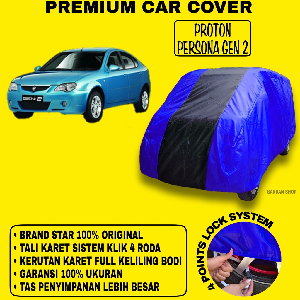 Body Cover PROTON PERSONA GEN 2 BIRU HITAM Penutup Bodi Mobil Proton Persona Gen 2 Waterproof PREMIUM