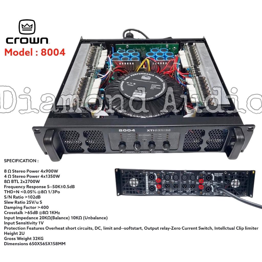 Power Amplifier Crown8004 4Ch Original Ampli 800Watt Crowm 8004 ( Bayar Ditempat )