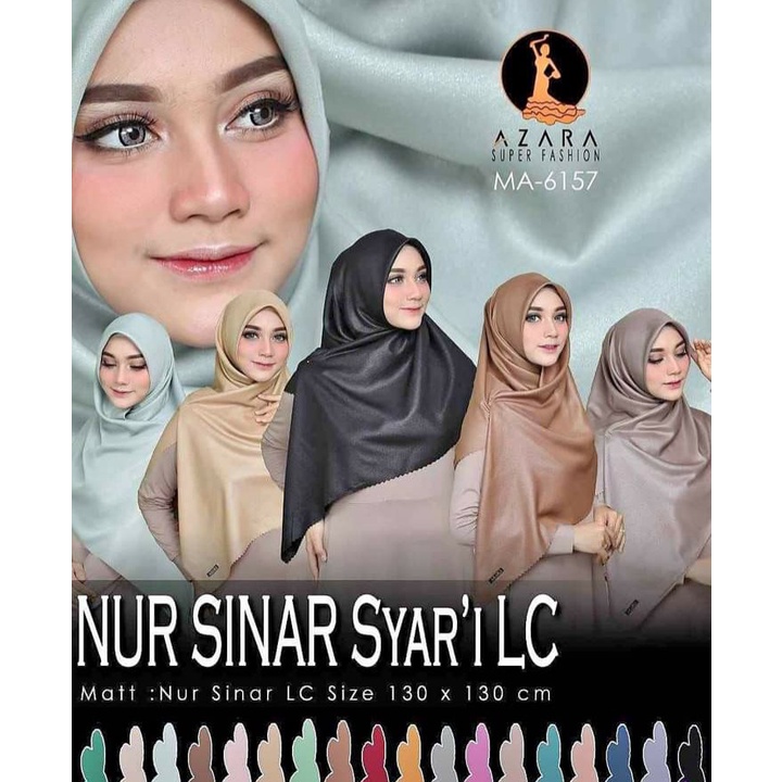 [Bisa COD] LUXURY NUR SINAR SYAR'I LC / Hijab SegiEmpat Glamour Syar'i / Jilbab Glitter Jumbo Syar'i / Ukuran 130x130cm