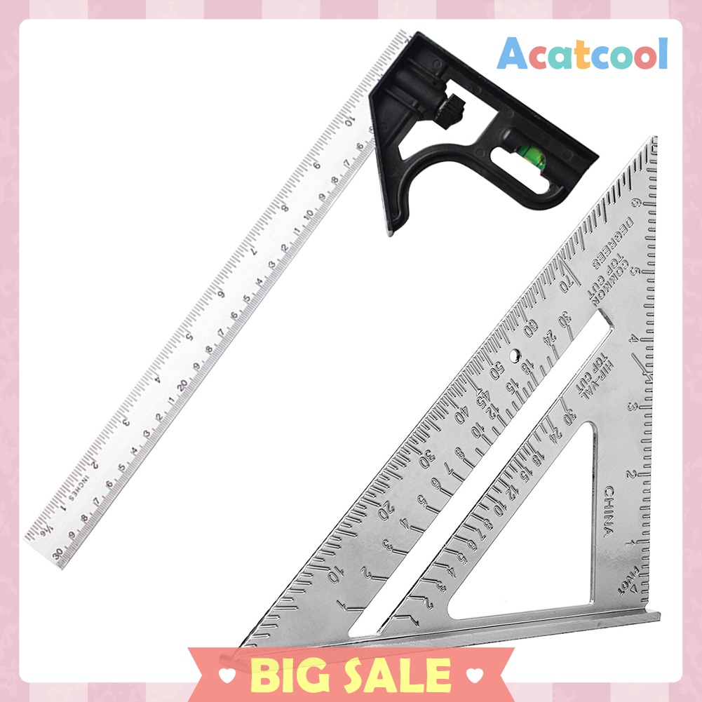 7 inch Metric Triangle Angle Ruler Woodworking Speed Square Protractor Set