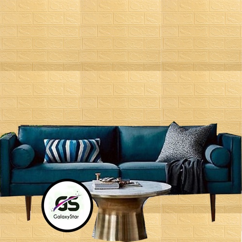 OK Wallpaper Foam 3D Bata Warna Cream Premium Wallpaper Sticker Wallpaper Foam Bata Stiker