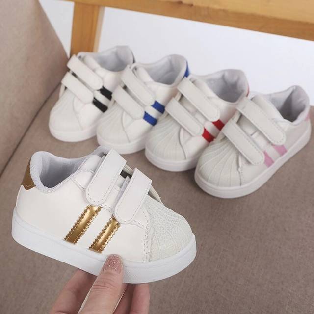 SEPATU KETS ANAK STRAP 2 GARIS NEW MODEL 2018