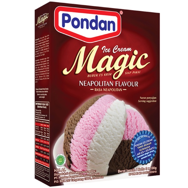 

Pondan Magic Ice Cream Rasa Neapolitan 300gr Bubuk Es Krim