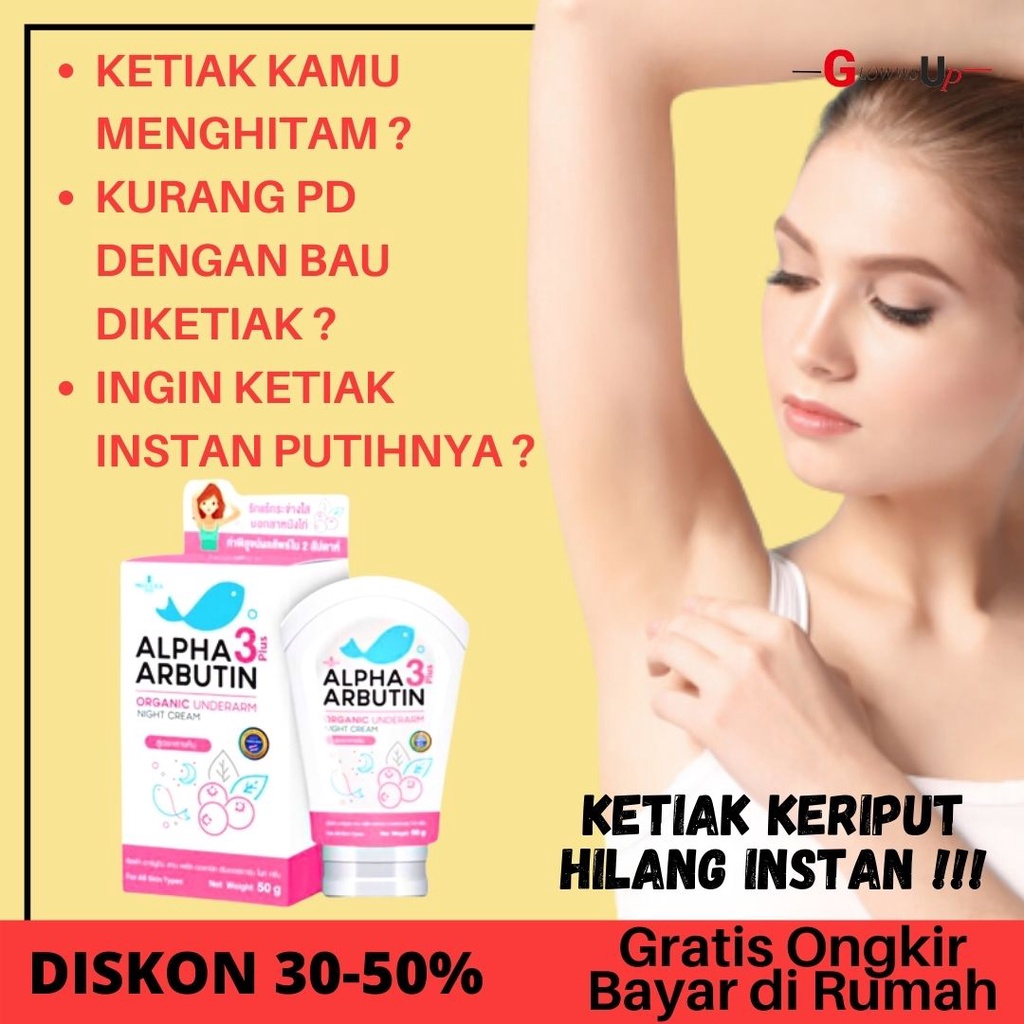 PEMUTIH KETIAK - ALPHA ARBUTIN - ALPHA ARBUTIN ORGANIC UNDERARM NIGHT CREAM 50GR - UNDERARM ALPHA