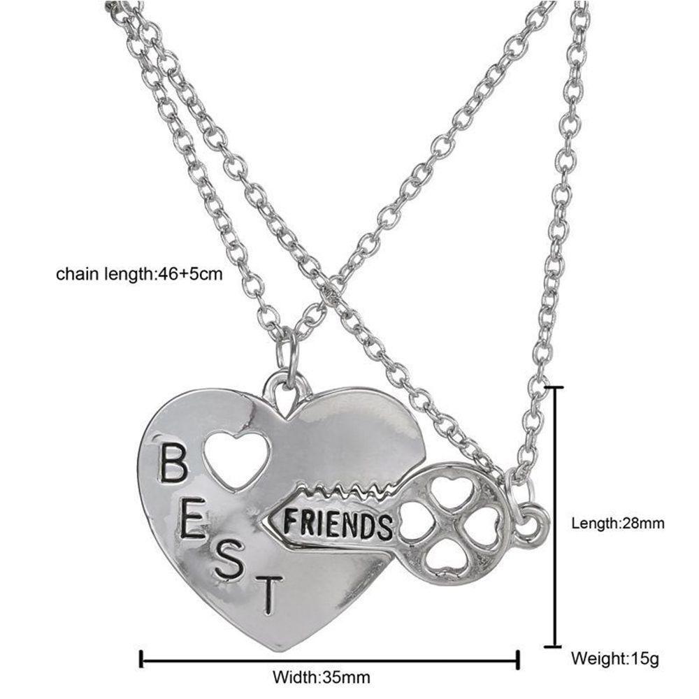 Needway Perhiasan Wanita Pecinta Pasangan Hadiah Persahabatan Cinta Baru Kunci Hati Sahabat Klasik Liontin