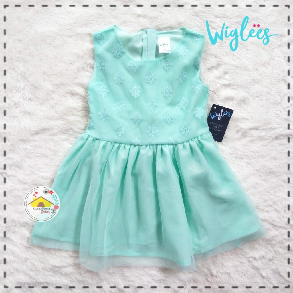 Dress Anak WIGLEES - Silky Turquoise Sleeveless Flare Dress