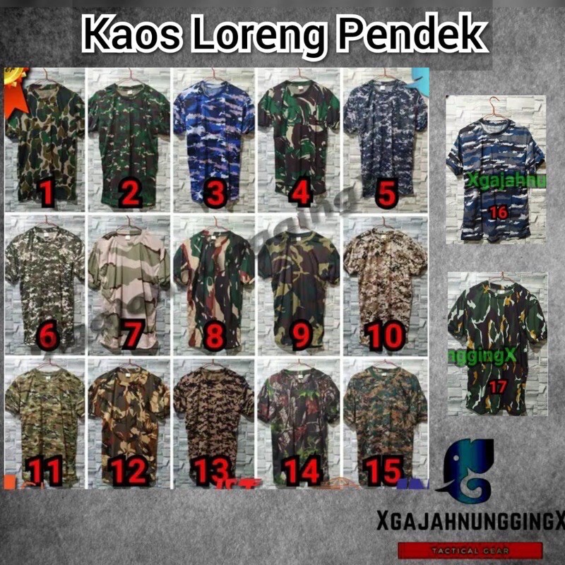 KAOS LORENG CAMO ARMY Lengan Panjang MURAH BANDUNG