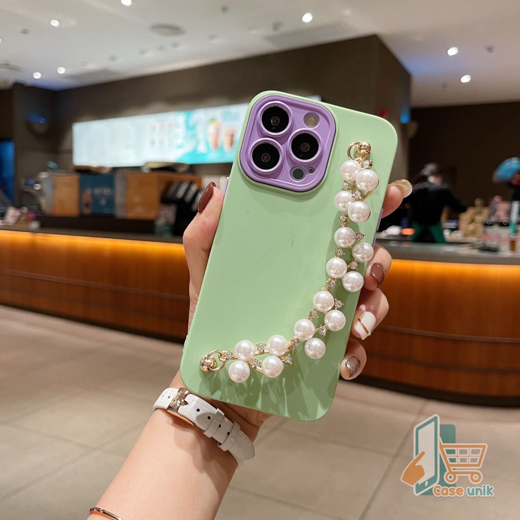 SOFTCASE NALLE RANTAI MUTIARA MACARON CANDY KOPER 2IN1 PROTECTION REALME 5 5I C3 8 PRO 9 8 V13 PRO CS4537