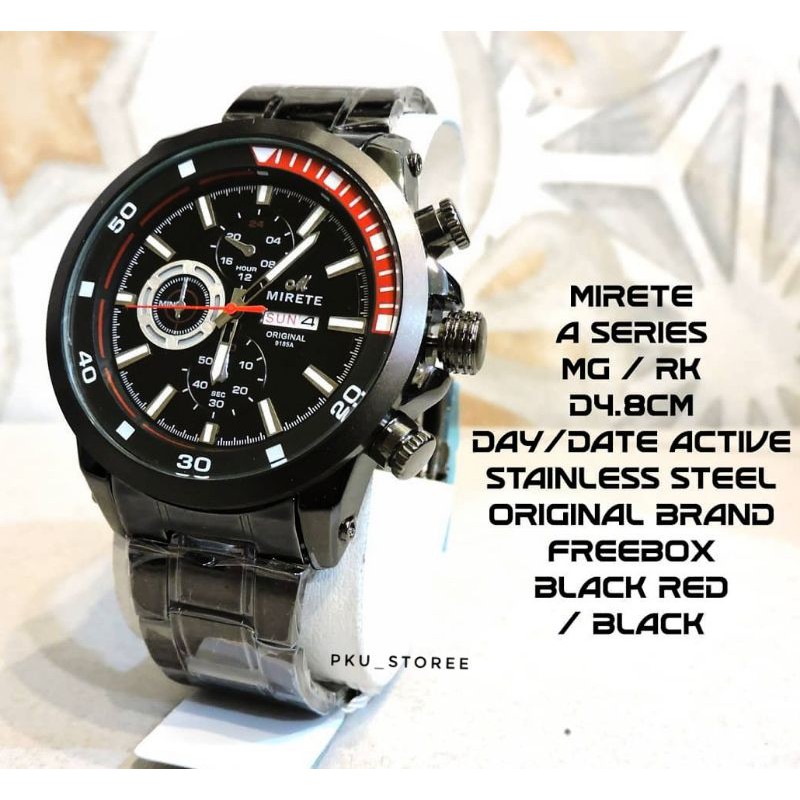 JAM TANGAN PRIA MIRETE ORIGINAL RANTAI STAINLIS STEEL