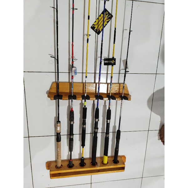 rak joran dinding-rod holder jati Belanda