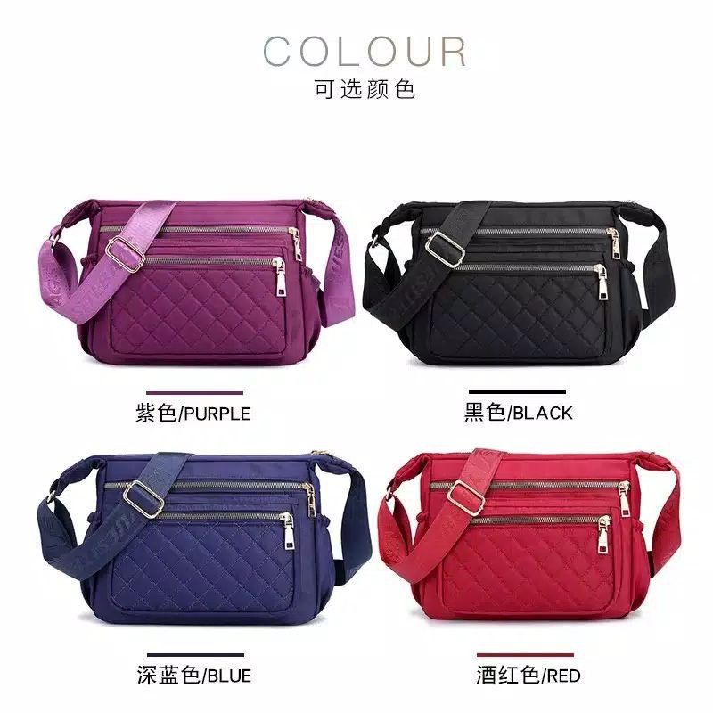 Medan Termurah KD020 Best seller Slingbag 3 ruang Tas selempang wanita