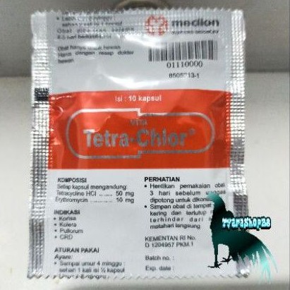 Tertra Chlor Sachet - Obat Segala Jenis Ayam isi 10 kapsul