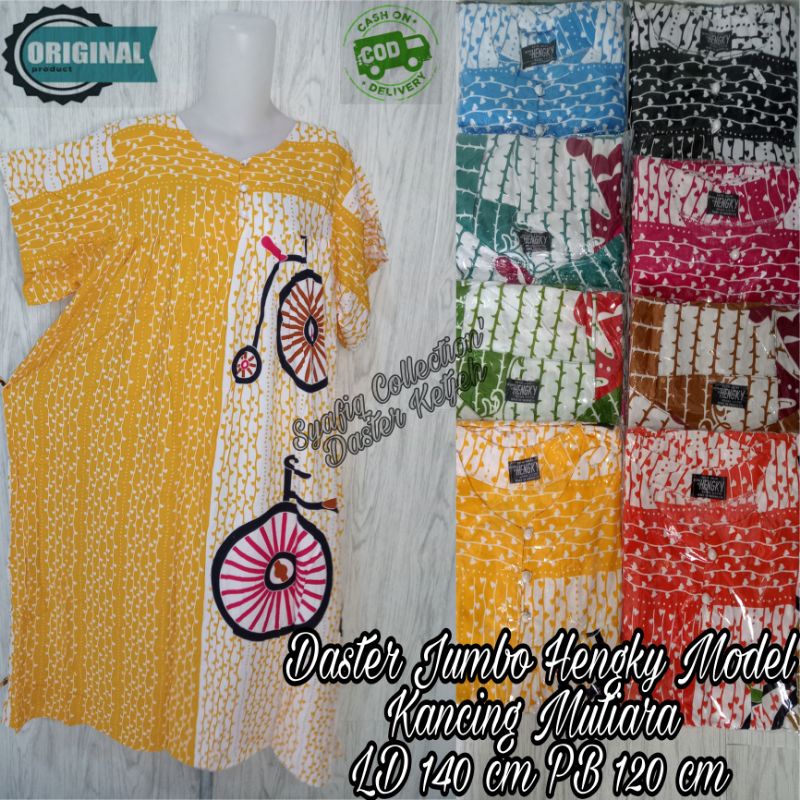 DASTER JUMBO HENGKY MODEL KANCING MUTIARA// DASTER BATIK HENGKY MURAH