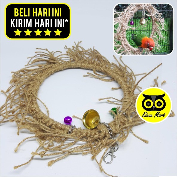AYUNAN BURUNG TALI SERAT TANGKRINGAN GANTUNG MAINAN NURI PARKIT LOVEBIRD PARROT PAROT FALK NURI AYCL