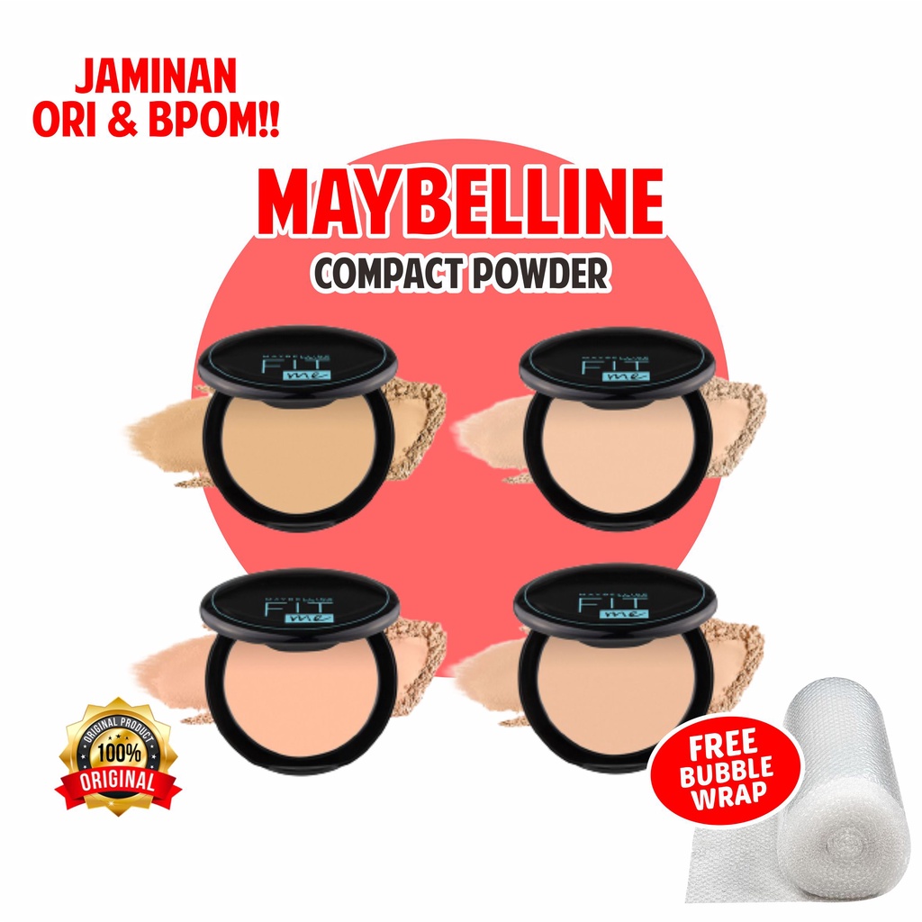 [ESTI KOSMETIK] MAYBELLINE FIT ME MATTE [COD] BPOM PORELESS BEDAK PADAT 12H OIL CONTROL COMPACT