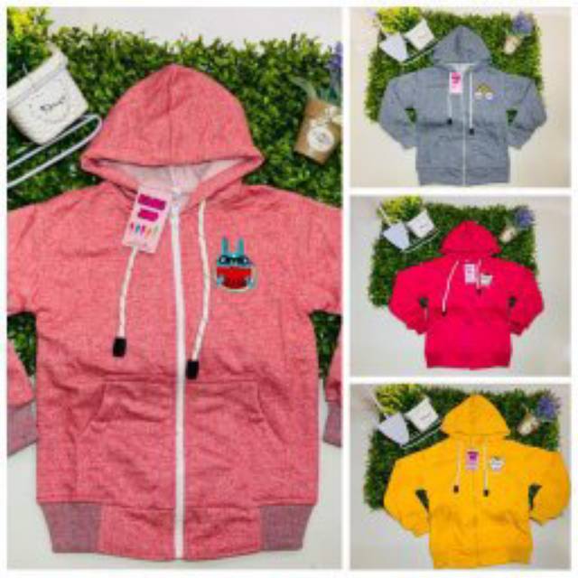 Jaket Hoodie Aplikasi Bordir anak perempuan usia 1-7tahun