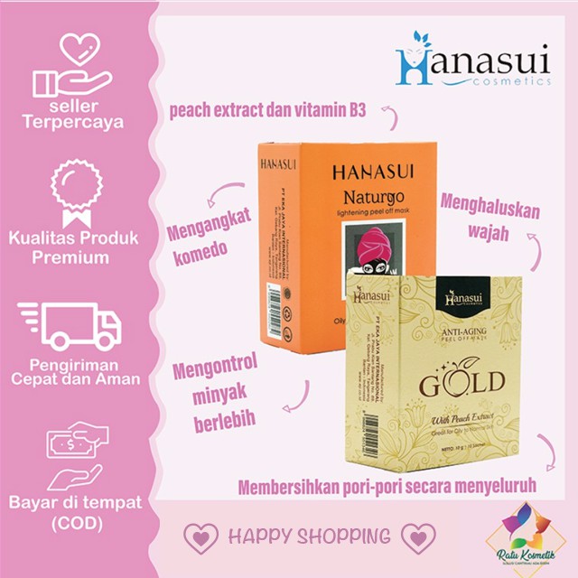 ❤ RATU ❤ Hanasui Naturgo Black / Gold / Mineral Mud Mask | Masker Lumpur (✔️BPOM)