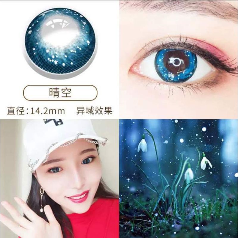 Softlens cosplay biru galaxy