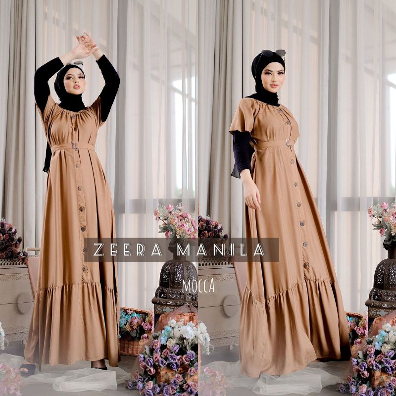 Daster arab ZEERA MANILA Dress Rayon Busui lengan pendek