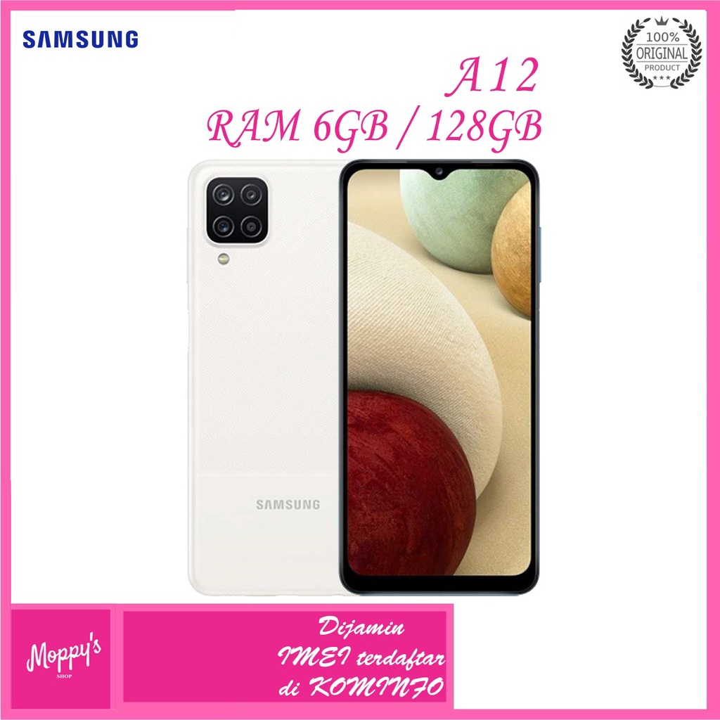 SAMSUNG GALAXY A12 6/128 GB ORIGINAL SAMSUNG A12 RAM 6 GB INTERNAL 128 GB GARANSI RESMI RANDOM