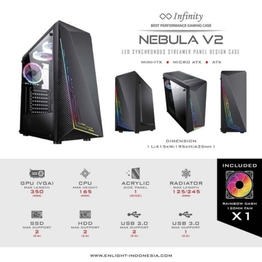CASING INFINITY NEBULA + 1 FAN