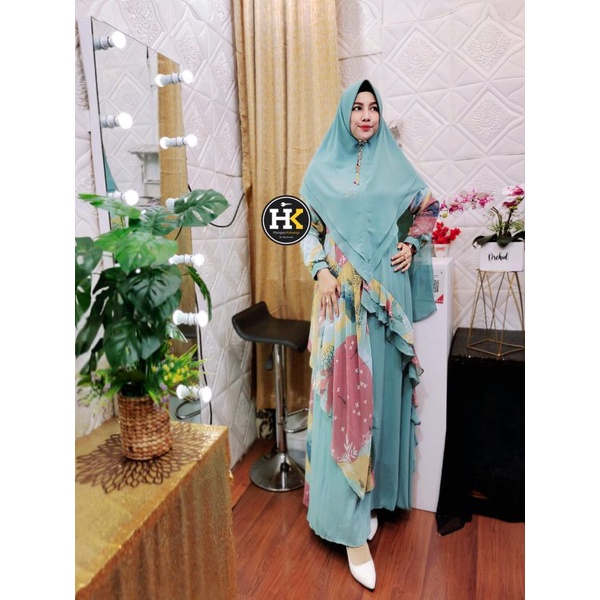 Gamis Syari Muslimah / Gamis Syari By HK / Gamis Syari Lebaran / Gamis Set Hijab / Gamis Modern