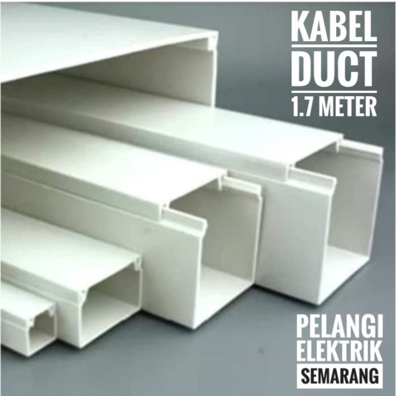 Cable Duct Trunking 25x40 Pelindung / Protektor Kabel Dak PVC Putih - 1.7 Meter
