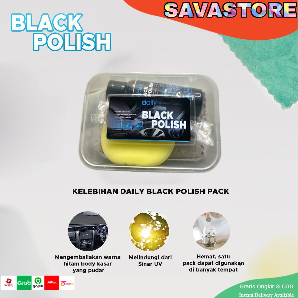 POLES BODY DASHBOARD KENDARAAN MOBIL DAN MOTOR DAILY BLACK POLISH CAIRAN PENGHITAM PERMANEN PREMIUM