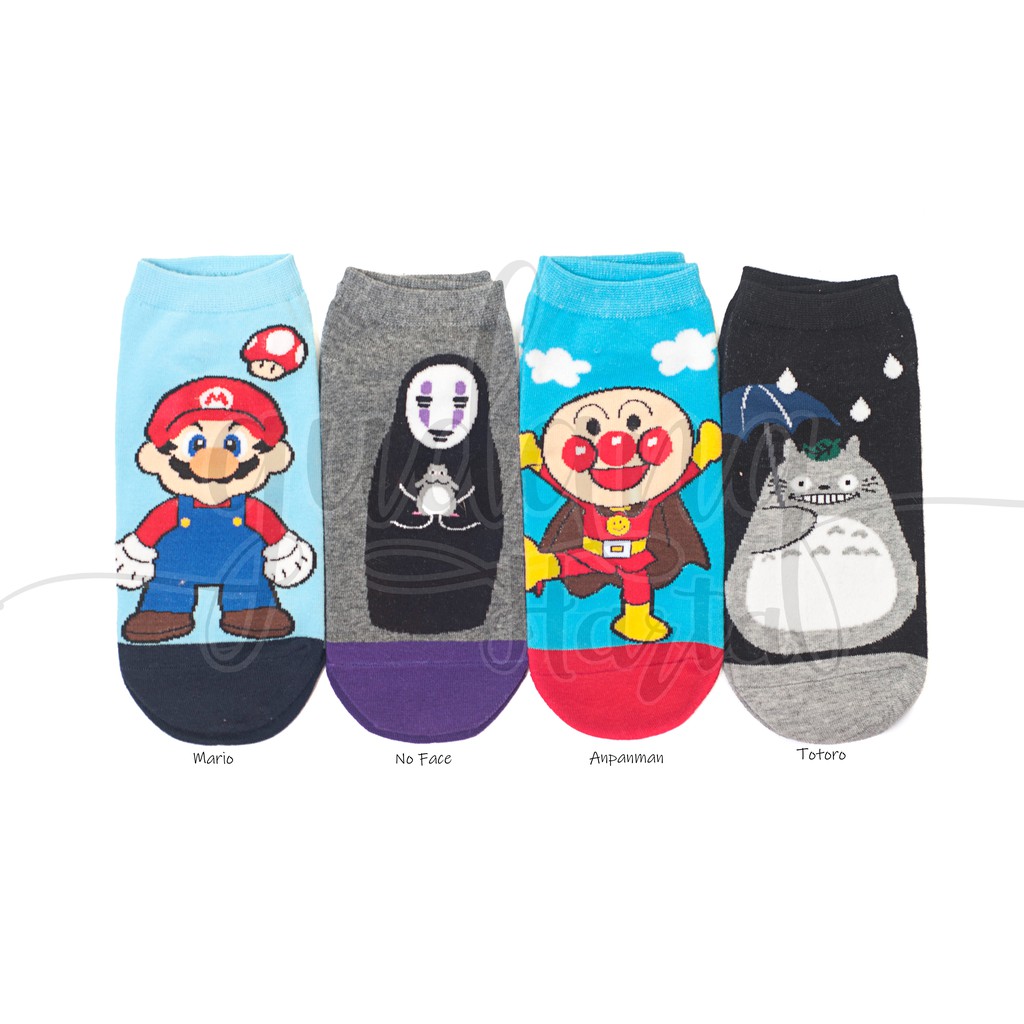Kaos Kaki Wanita Pendek Mario Anpanman Totoro No Face Socks GH 103217