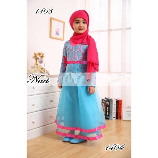 NEXT 1403 / 1404 BAJU MUSLIM GAMIS ANAK  PINK BLUE