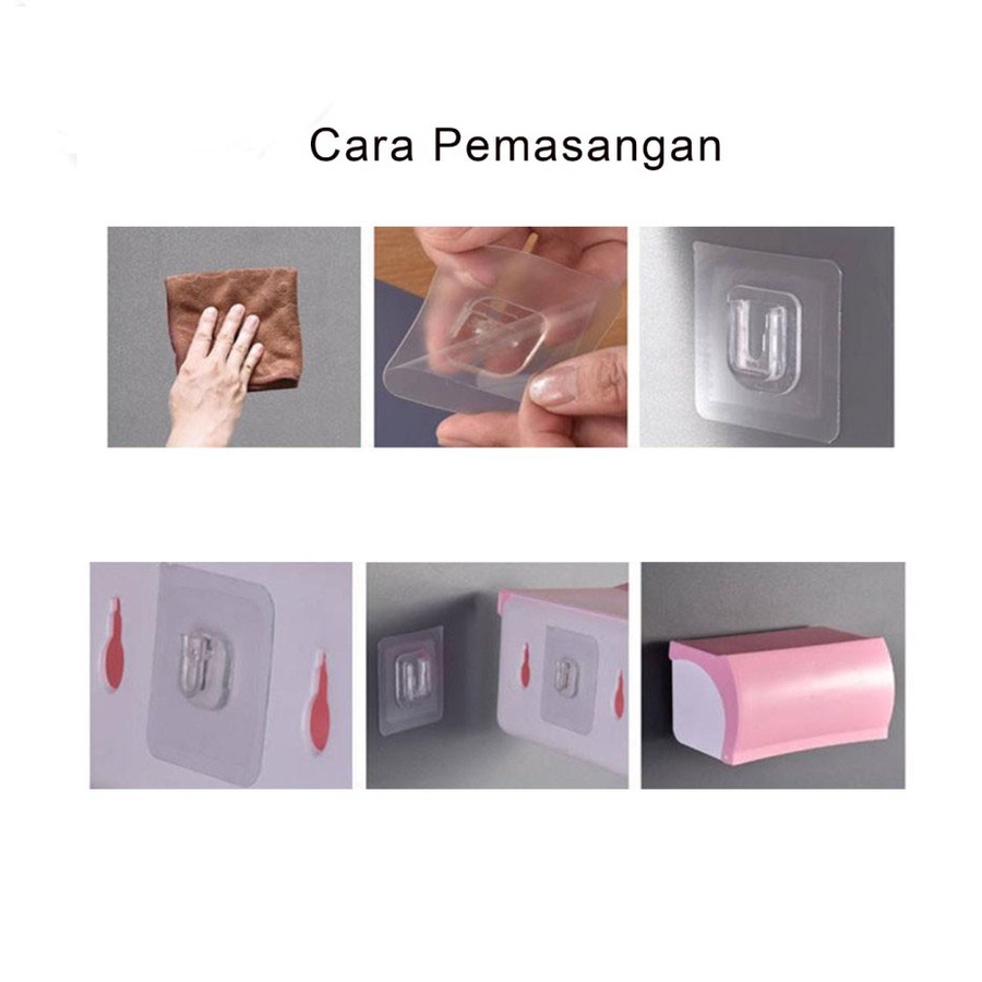 Trend-1Set Gantungan Tempel Socket Super Kuat / Sepasang Kait Tempel