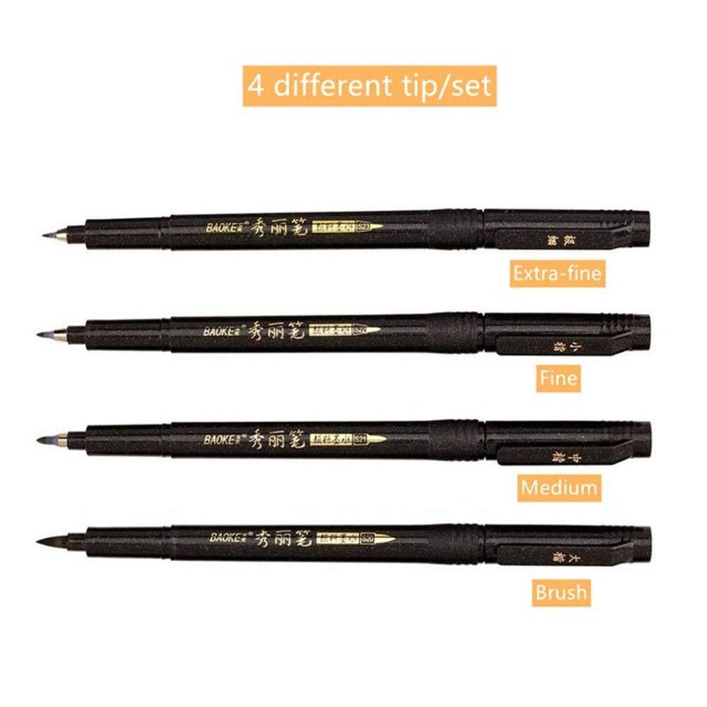 Populer 4PCS/Set Pena Tinta Kaligrafi Penanda Ilustrasi Panas Pen Tulisan Tangan