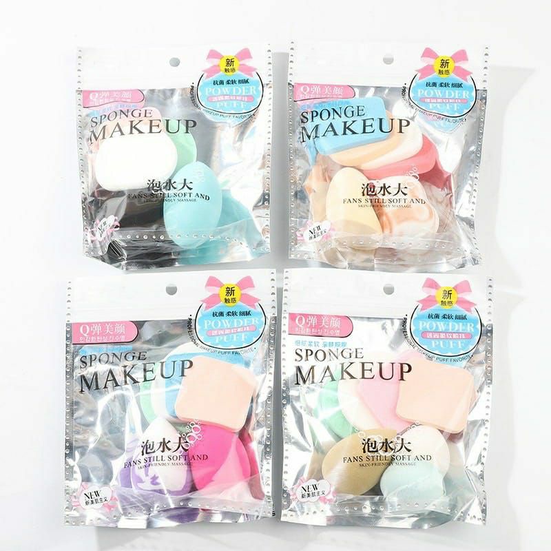 SPONS MAKE UP SET 6IN1 / BEAUTY BLENDER / SPONGE BEDAK ISI 6 PCS / POWDER PUFF