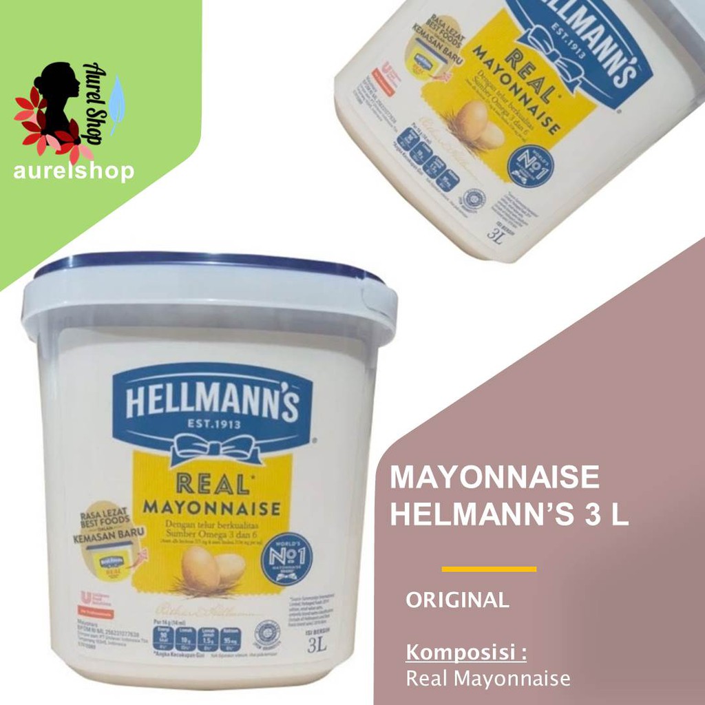 

HELLMANS Real Mayonnaise kemasan Toples 3 liter