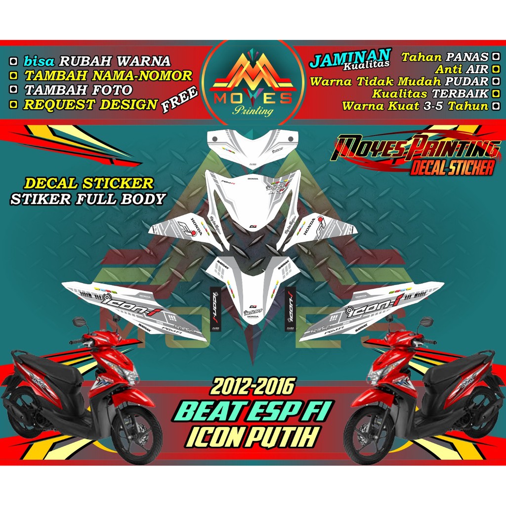 cod stiker vareasi motor beat fi full body decal stiker beat full body striping motor beat fi full b