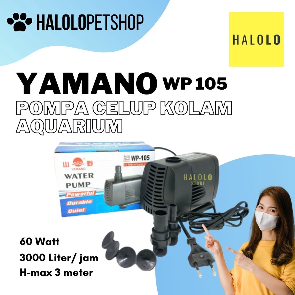 Pompa Kolam Aquarium Celup Hidroponik YAMANO WP 105 3000 Liter Perjam