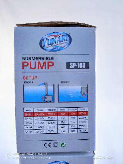 YUKARI SP-103 Pompa Air Celup Aquarium Kolam hidroponik Power Head