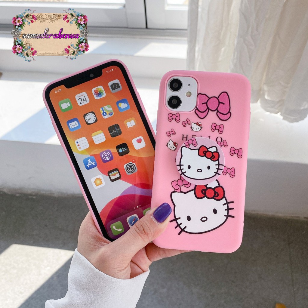 SS267 Softcase Popsocket HELLO KITTY Oppo A1k A37 Neo 9 A71 A83 A39 A57 F7 F5 Youth SB1623