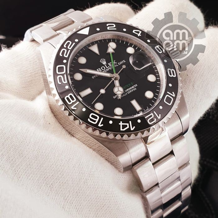 Suplier Jam Tangan Rolex GMT Master II Automatic Silver Black Ring